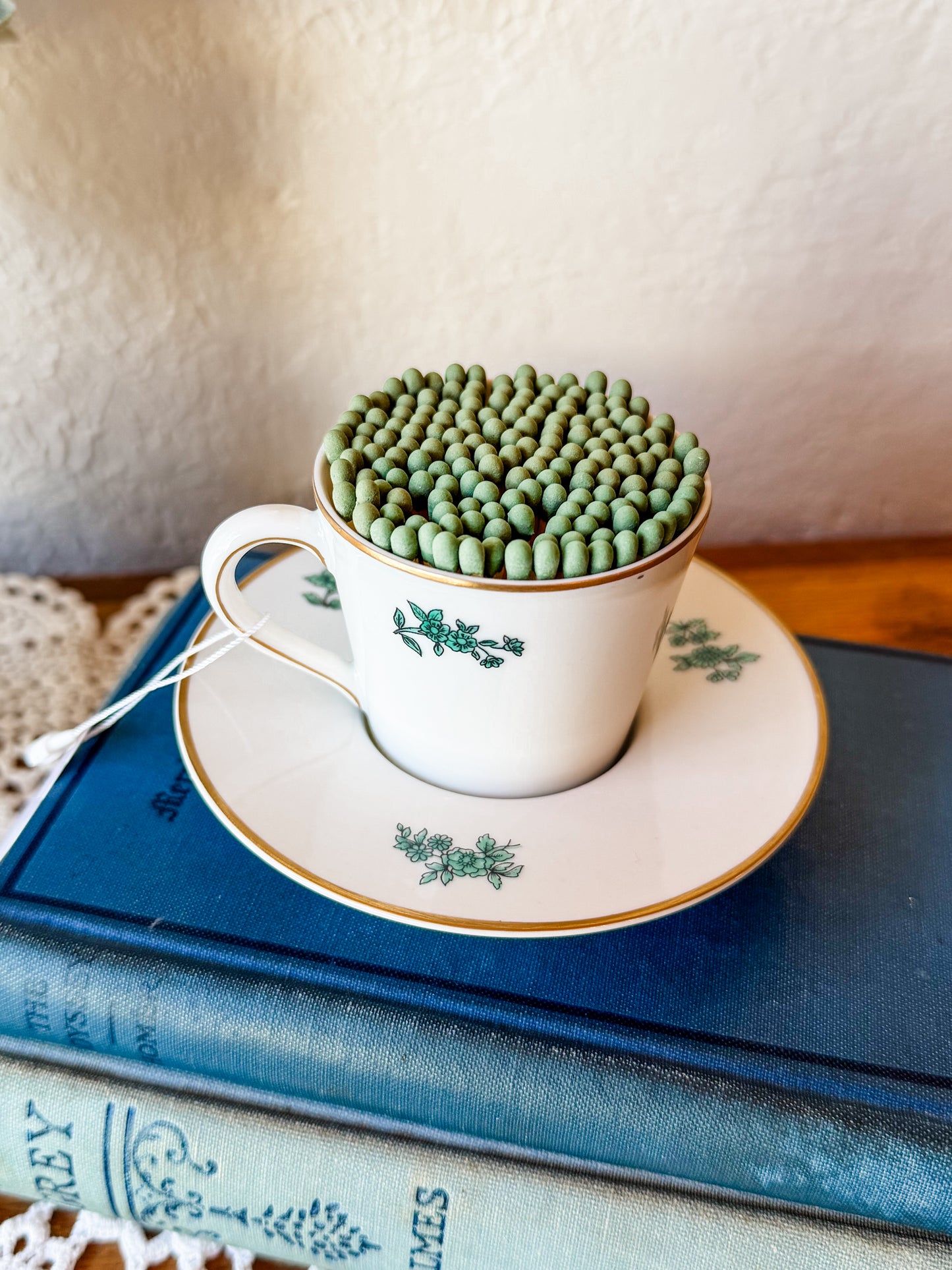 Vintage Tea Cup Matchstick Holder
