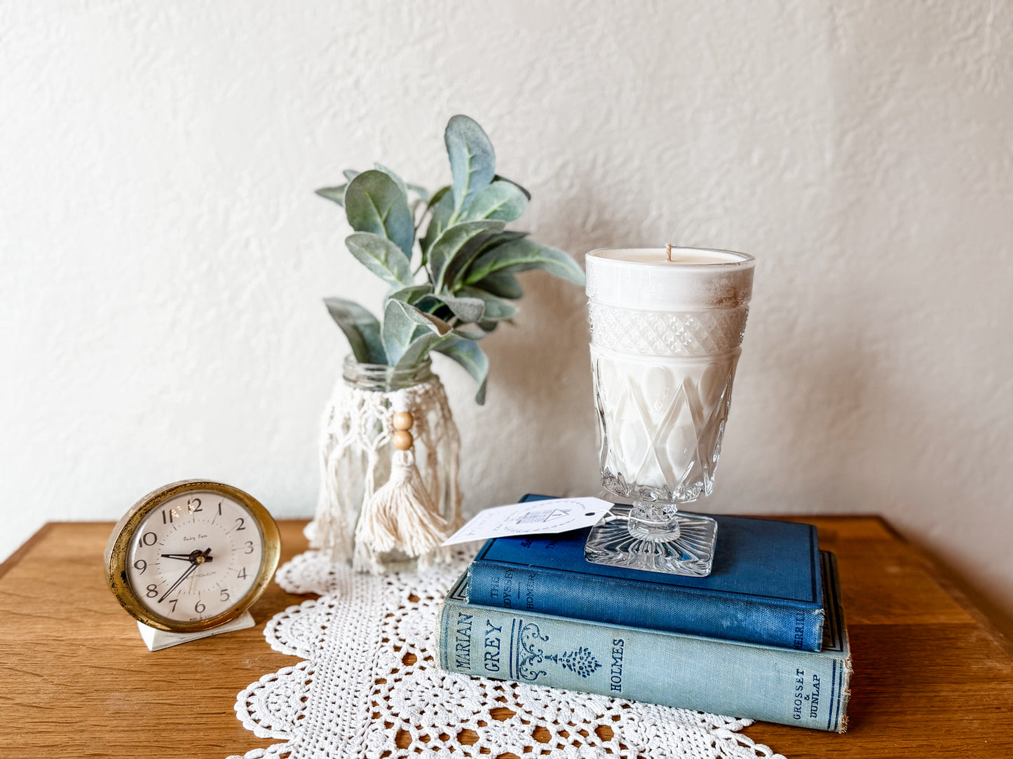 Vintage Glass Goblet Candle - Nag Champa