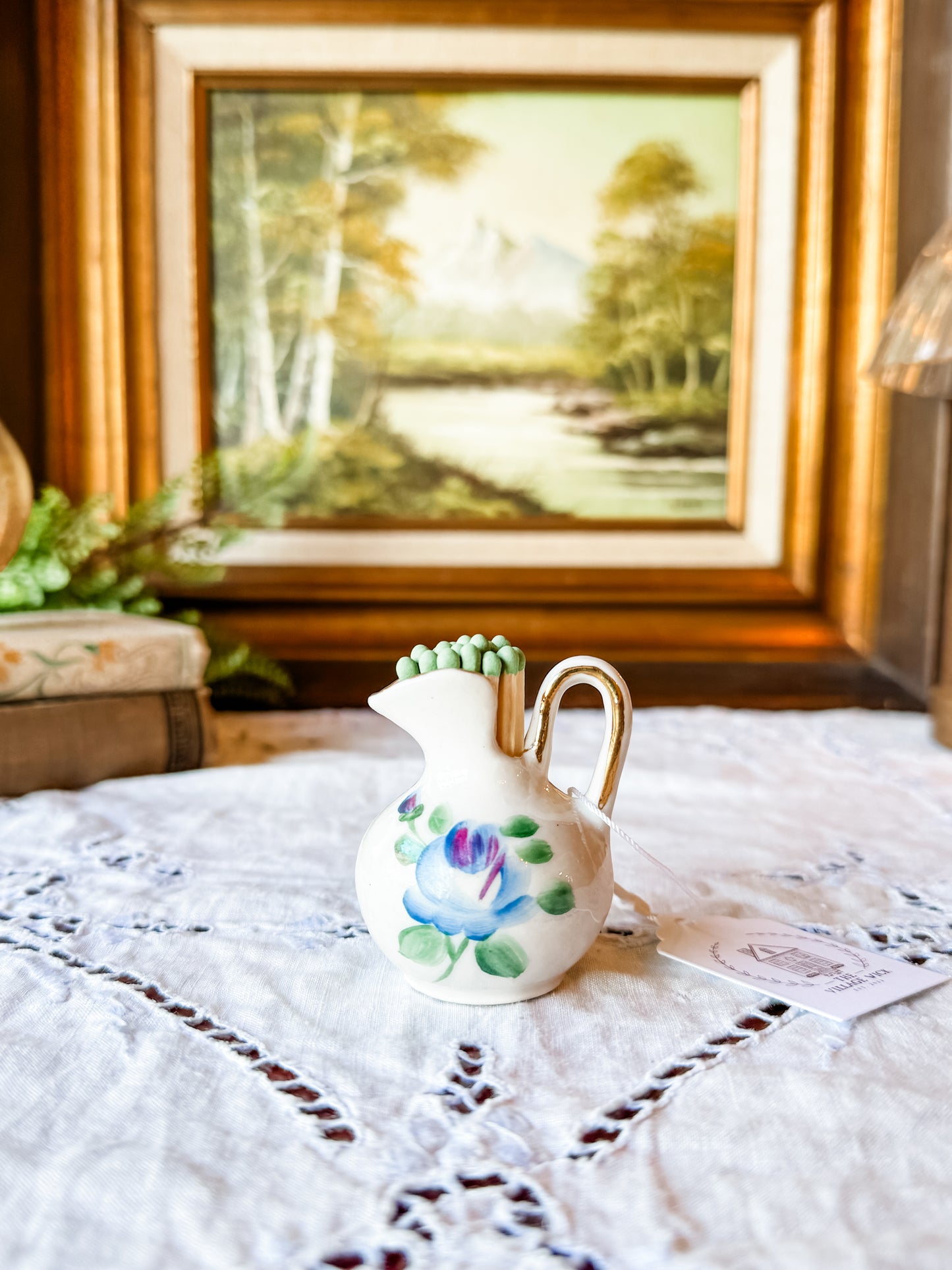Vintage Mini Pitcher Matchstick Holder