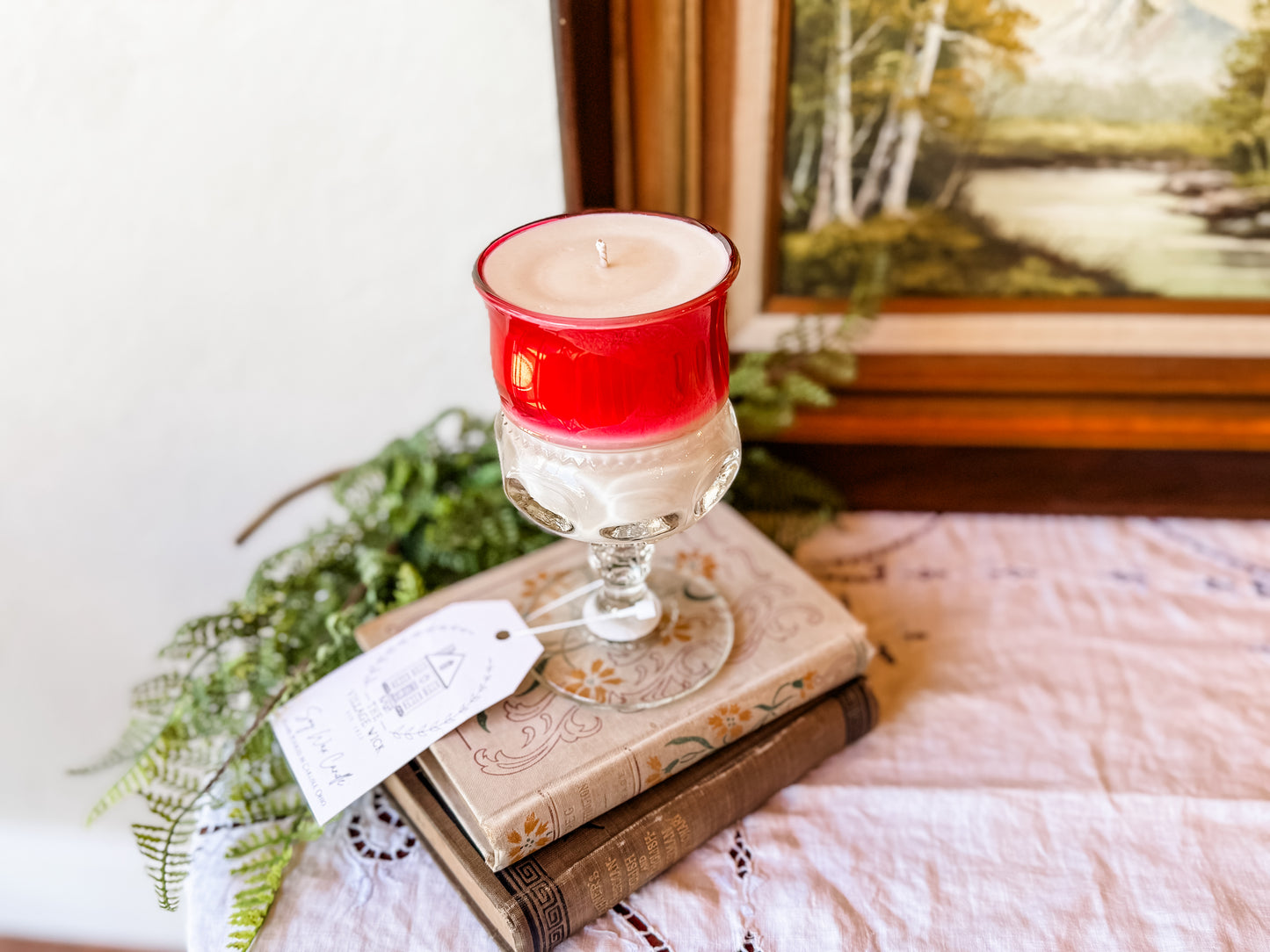 Vintage Glass Goblet Candle - Nag Champa