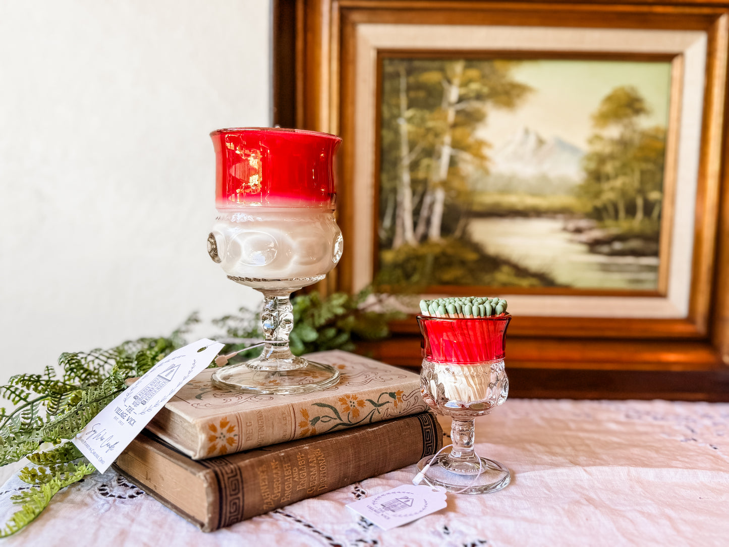 Vintage Glass Goblet Candle - Nag Champa
