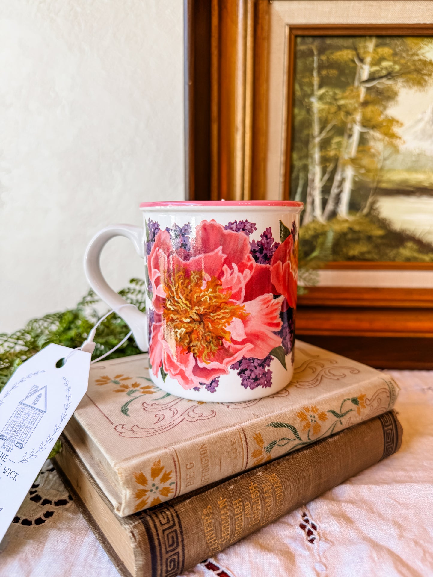 Vintage Mug Candle with Florals - Aloha Paradise