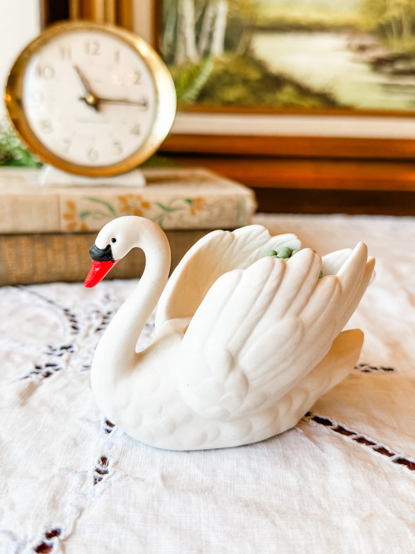 Vintage Swan Matchstick Holder