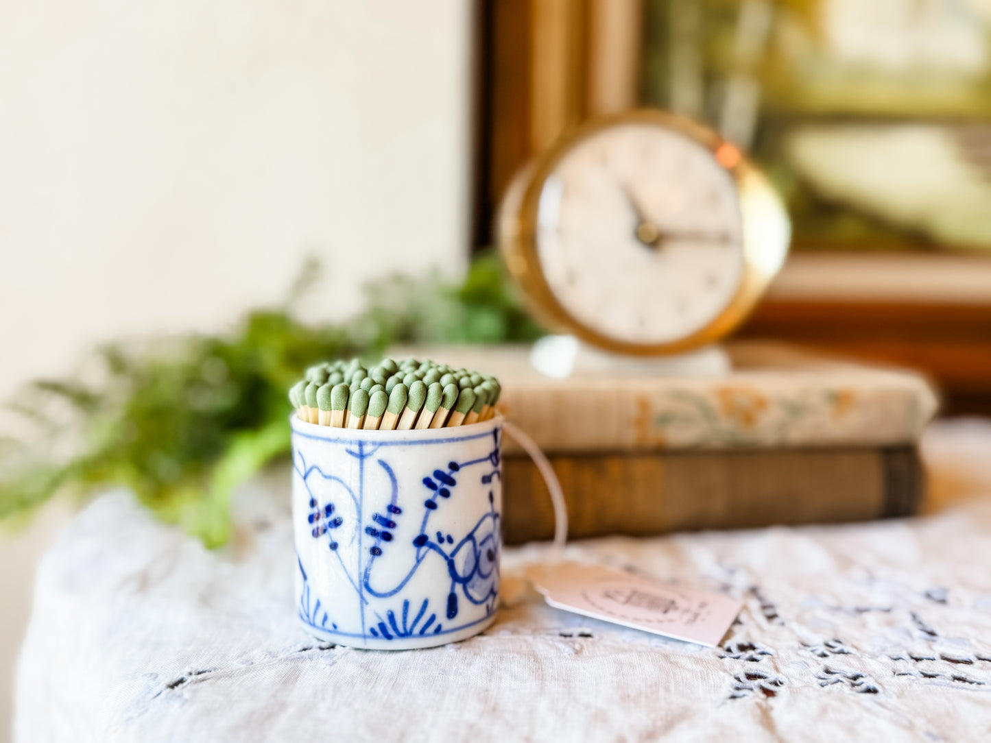 Blue & White Matchstick Holder