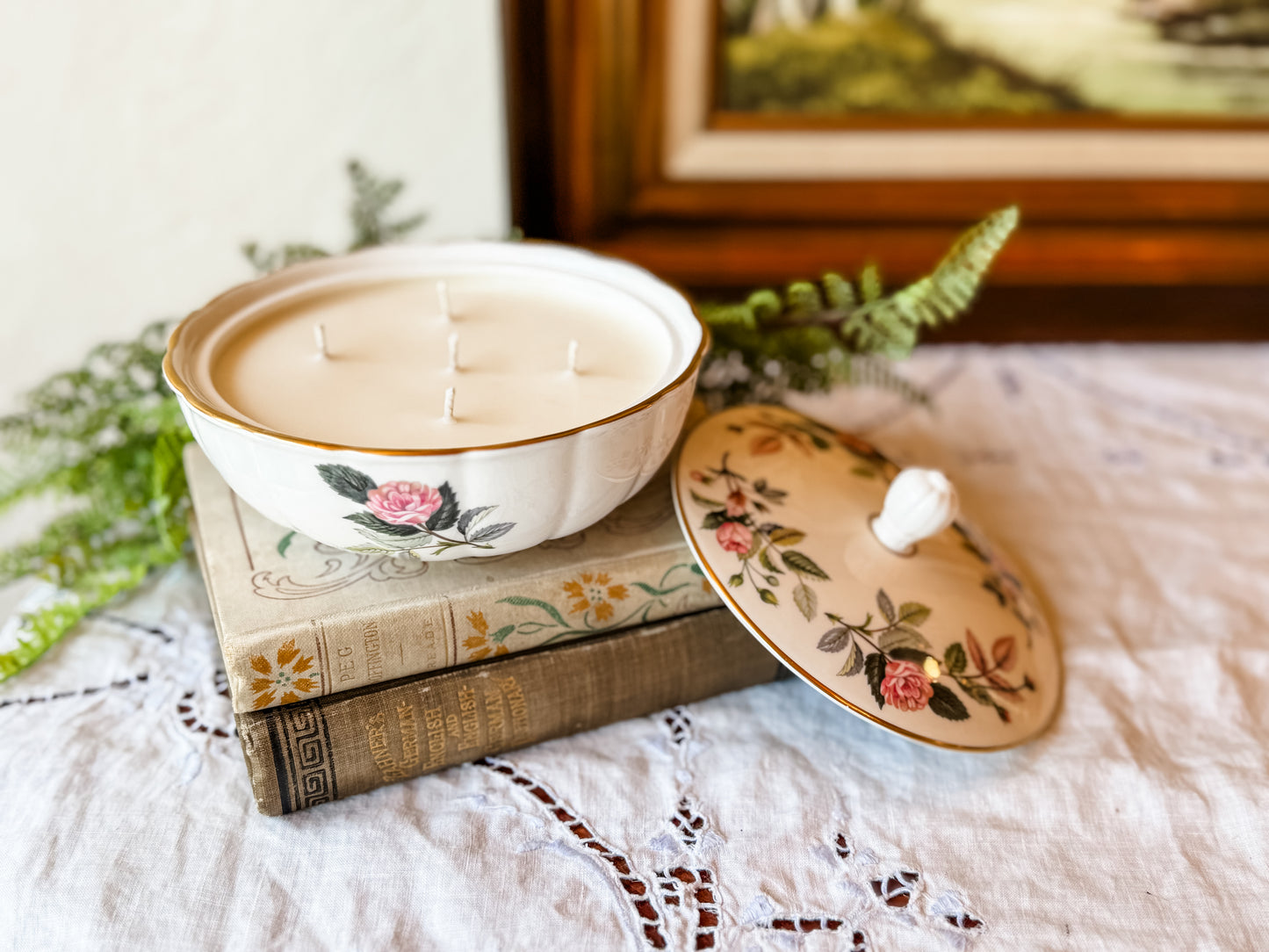 Vintage Wedgwood Trinket Dish Candle - Strolling in Milan