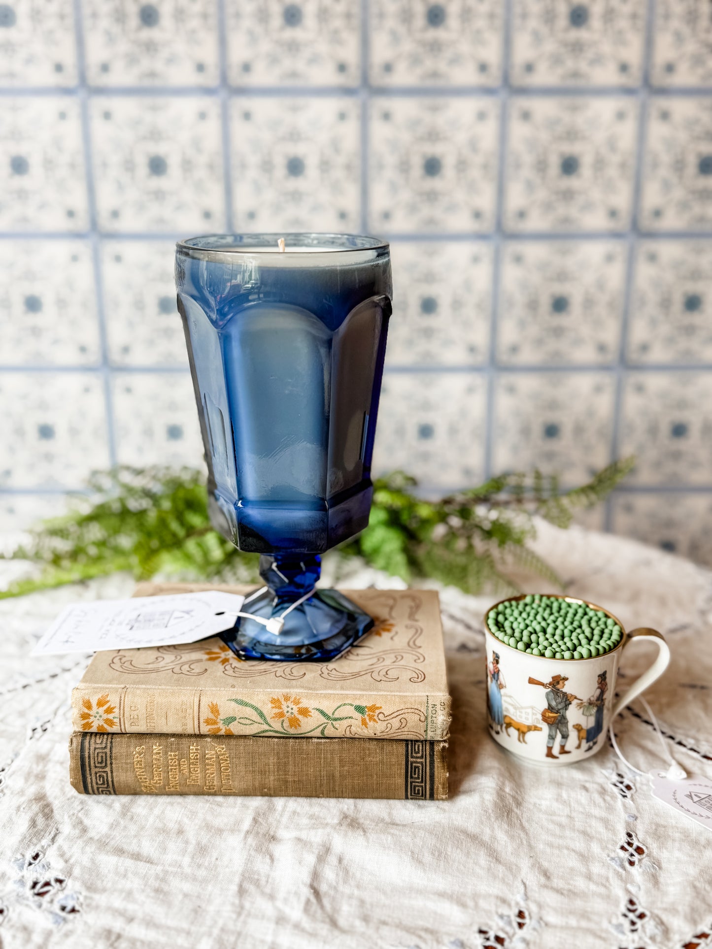 Vintage Fostoria Glass Candle - London Mist