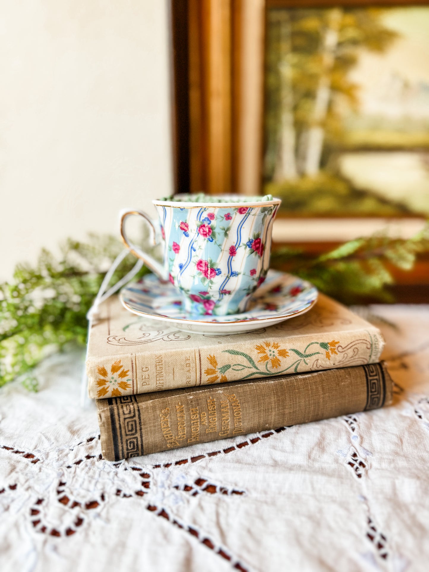 Vintage Demitasse Tea Cup Matchstick Holder