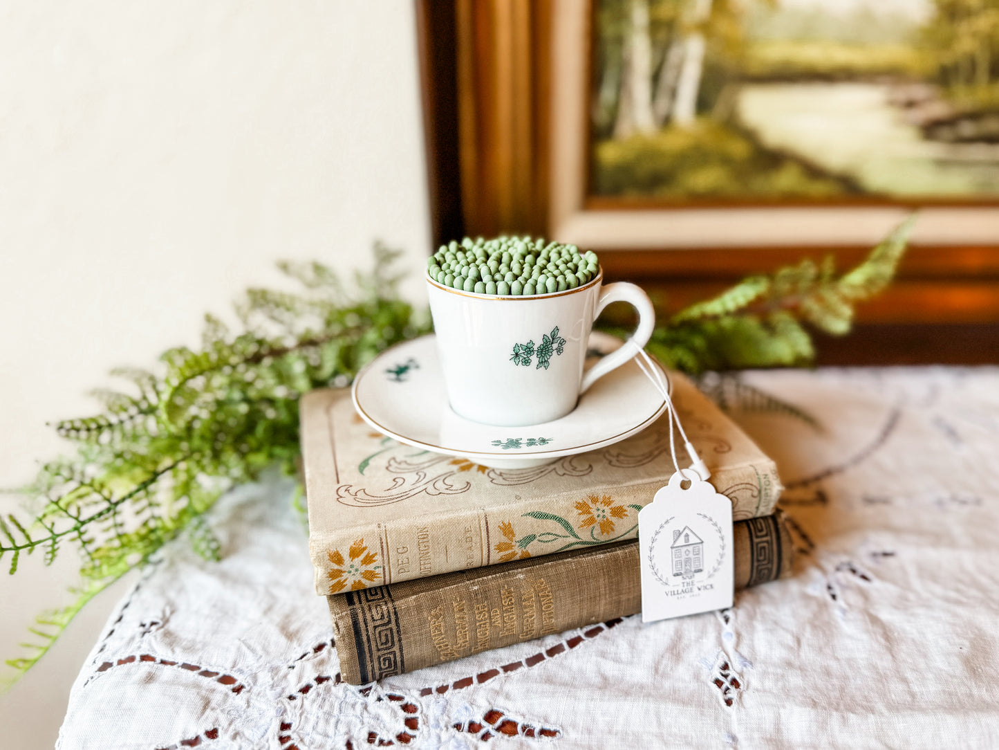 Vintage Tea Cup Matchstick Holder