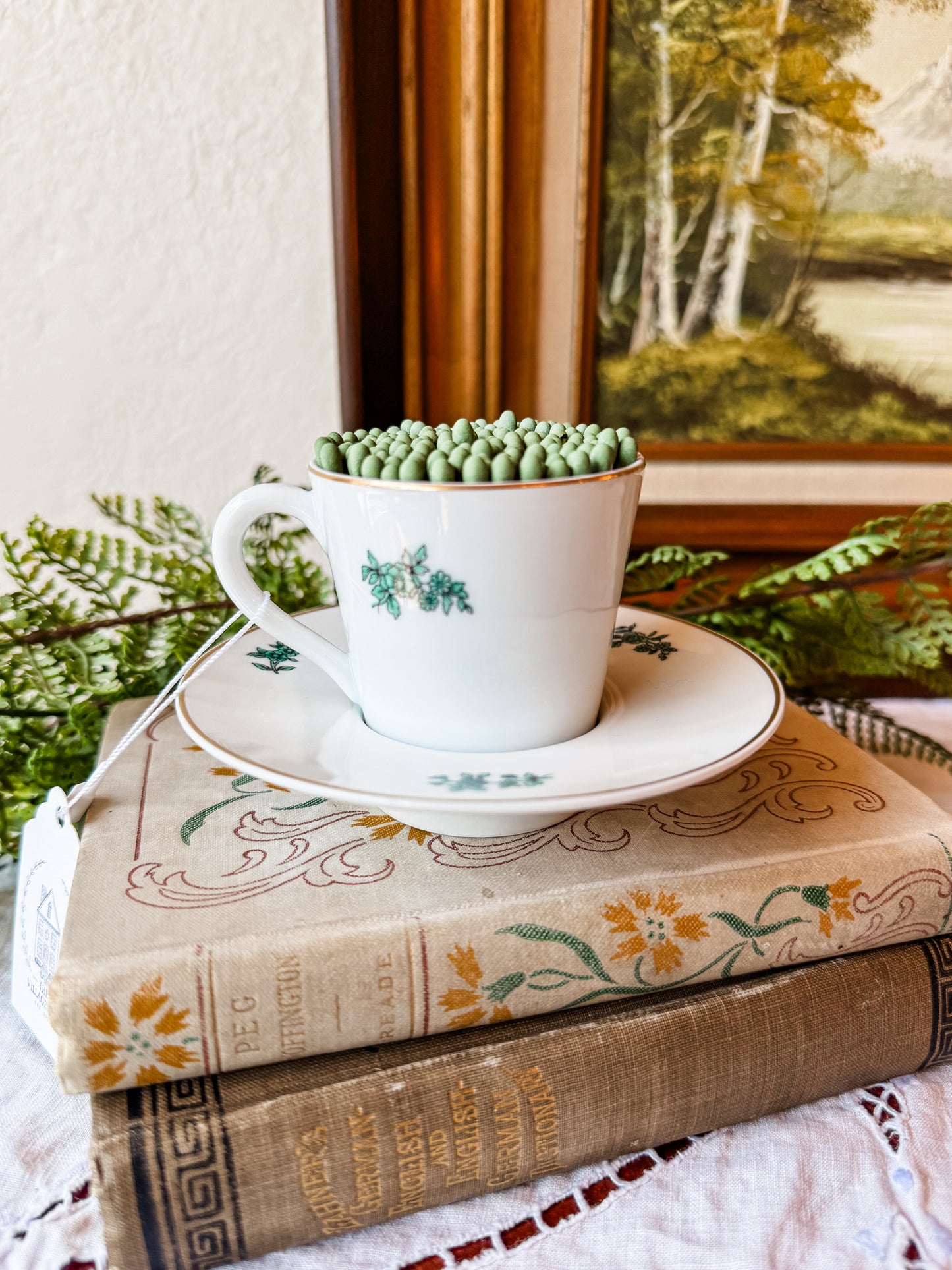 Vintage Tea Cup Matchstick Holder