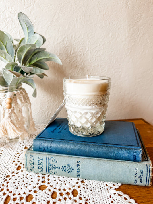 Vintage Glass Candle - Lavender & Vanilla