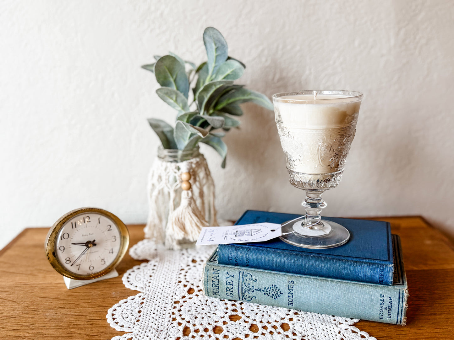 Vintage Glass Goblet Candle - Nag Champa