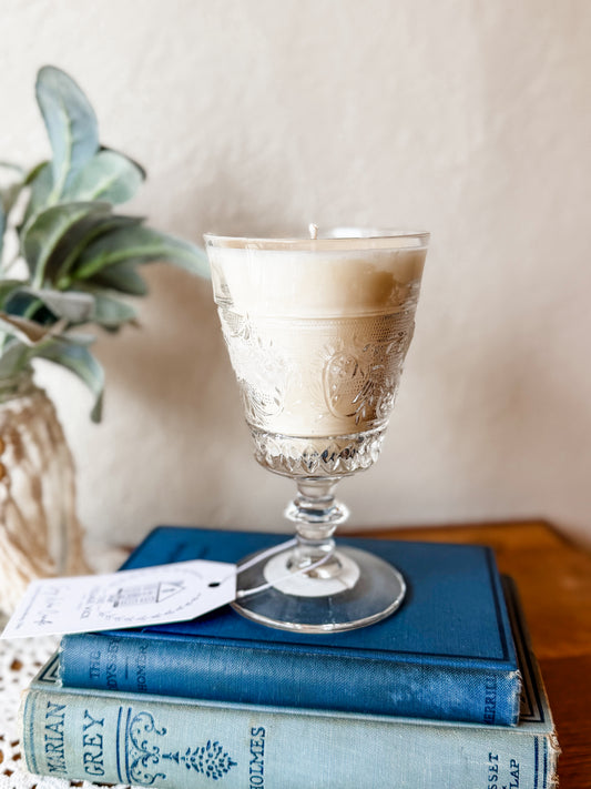 Vintage Glass Goblet Candle - Nag Champa