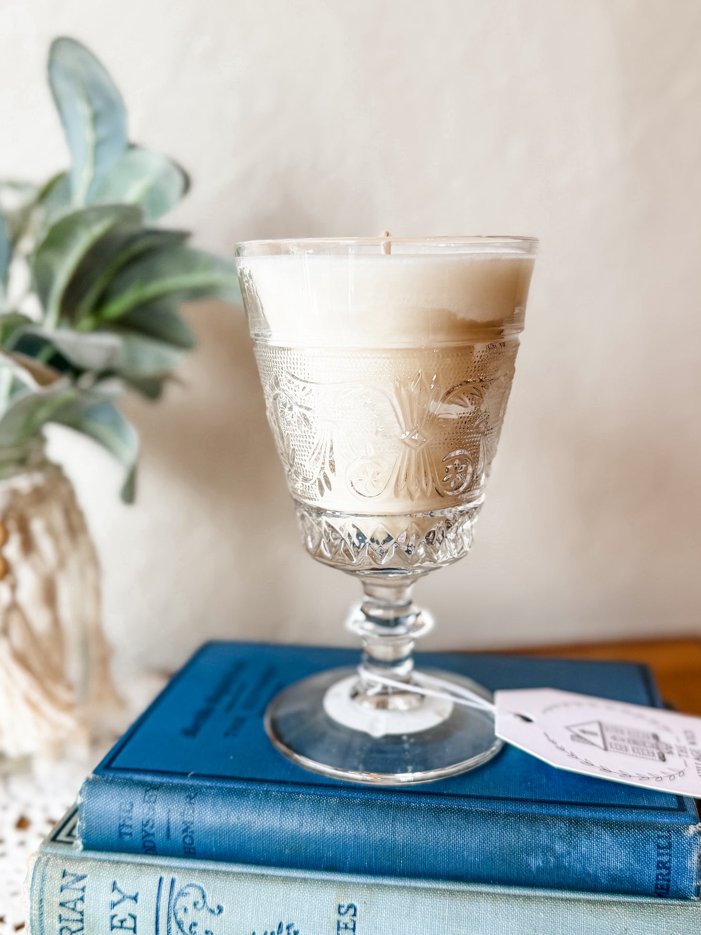 Vintage Glass Goblet Candle - Nag Champa