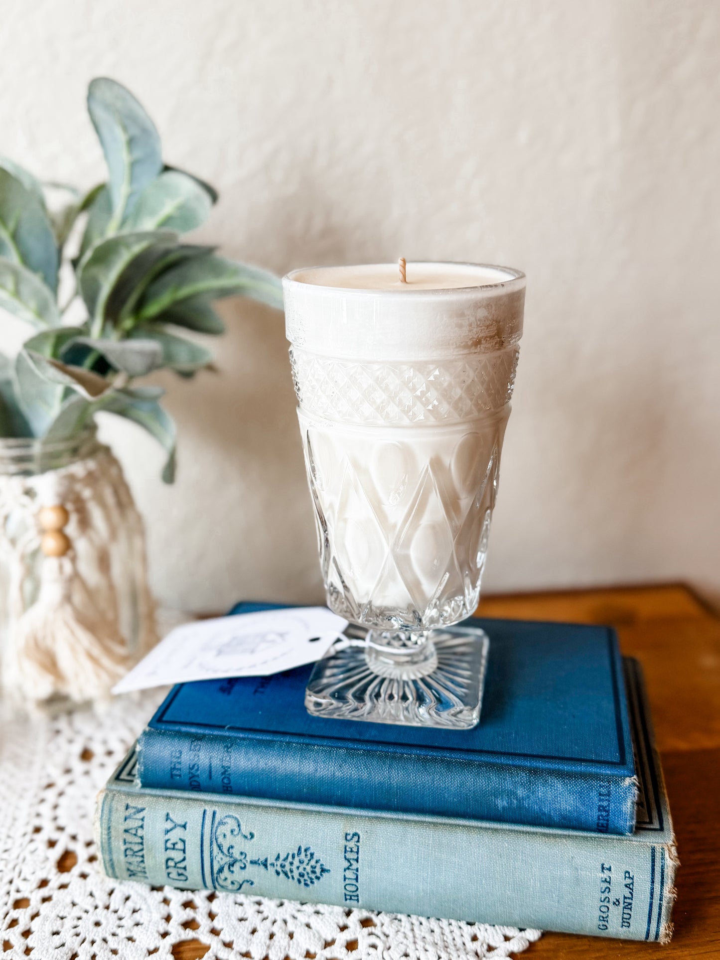 Vintage Glass Goblet Candle - Nag Champa