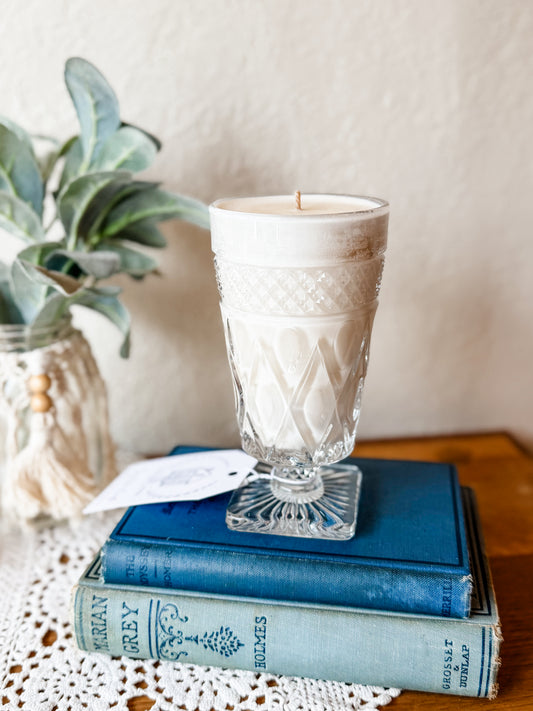 Vintage Glass Goblet Candle - Nag Champa