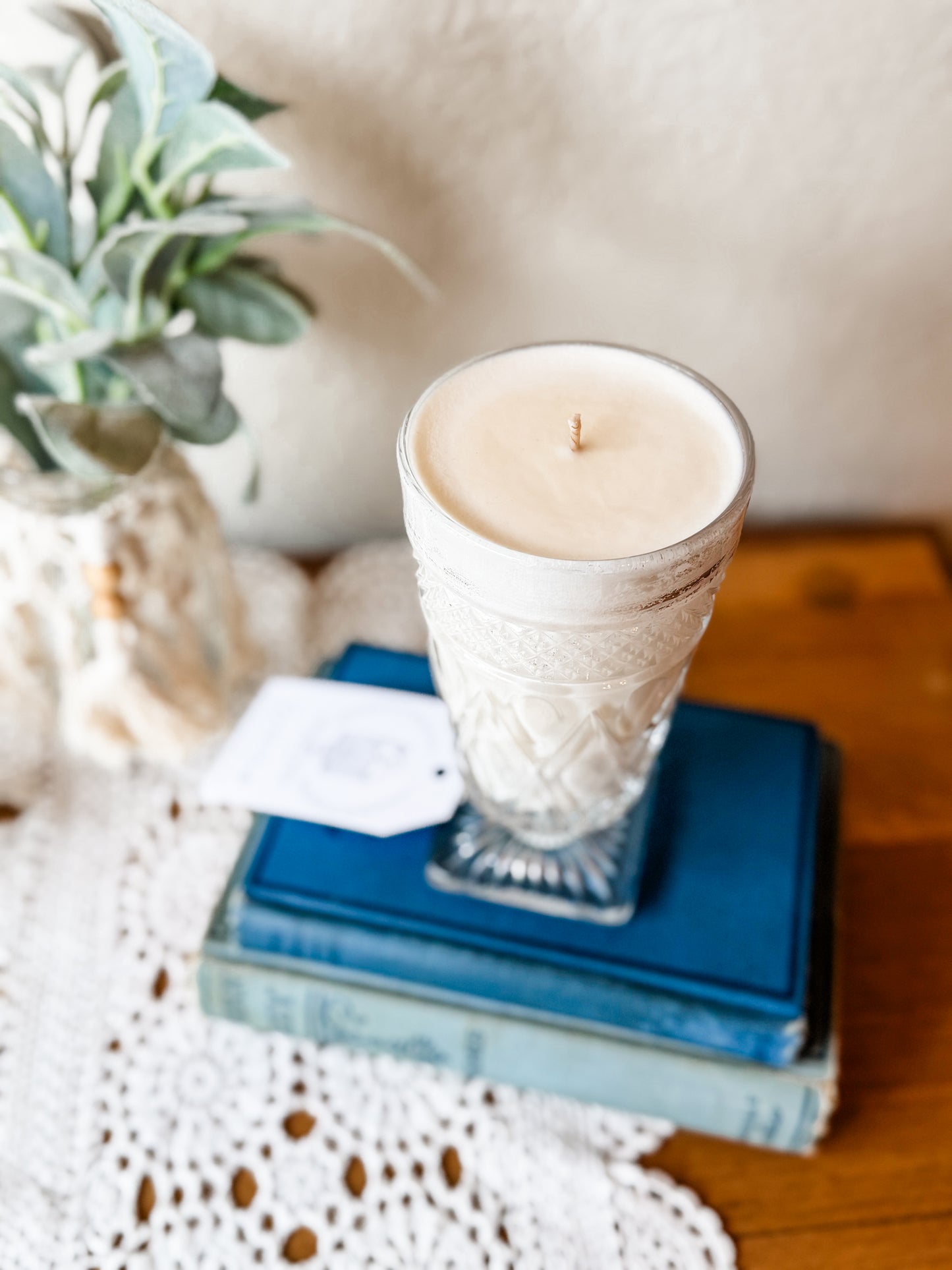 Vintage Glass Goblet Candle - Nag Champa