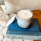 Vintage Blue Glass Candle - Nag Champa