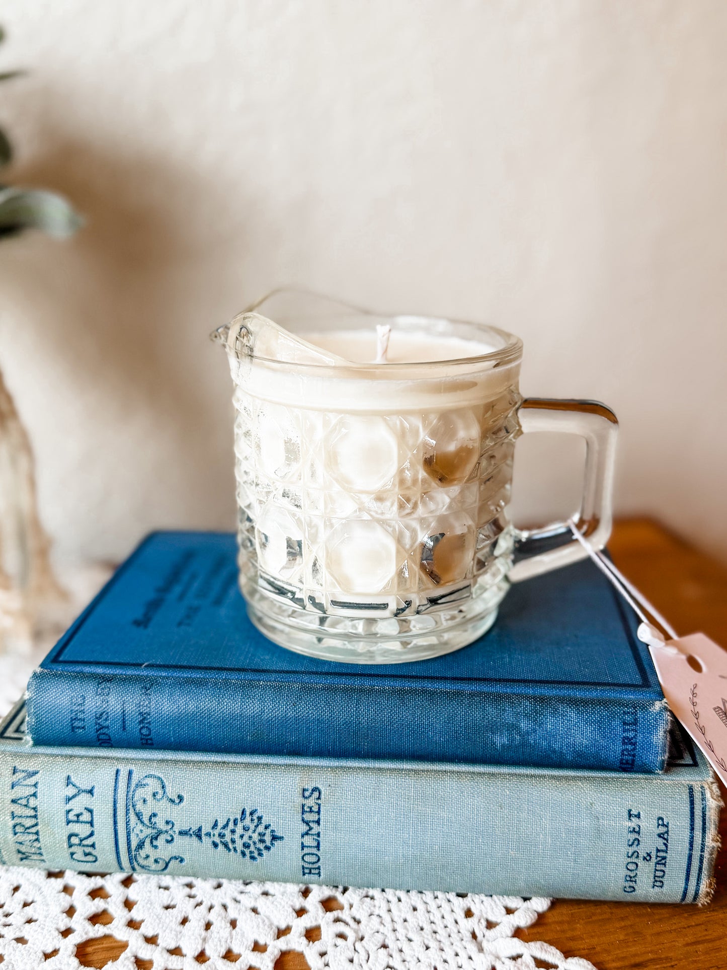 Vintage Glass Creamer Candle - Sherlock's Study