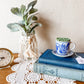 Vintage Blue & White Tea Cup Matchstick Holder