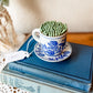Vintage Blue & White Tea Cup Matchstick Holder