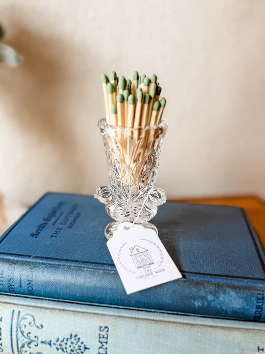 Vintage Crystal Hofbauer Matchstick Holder