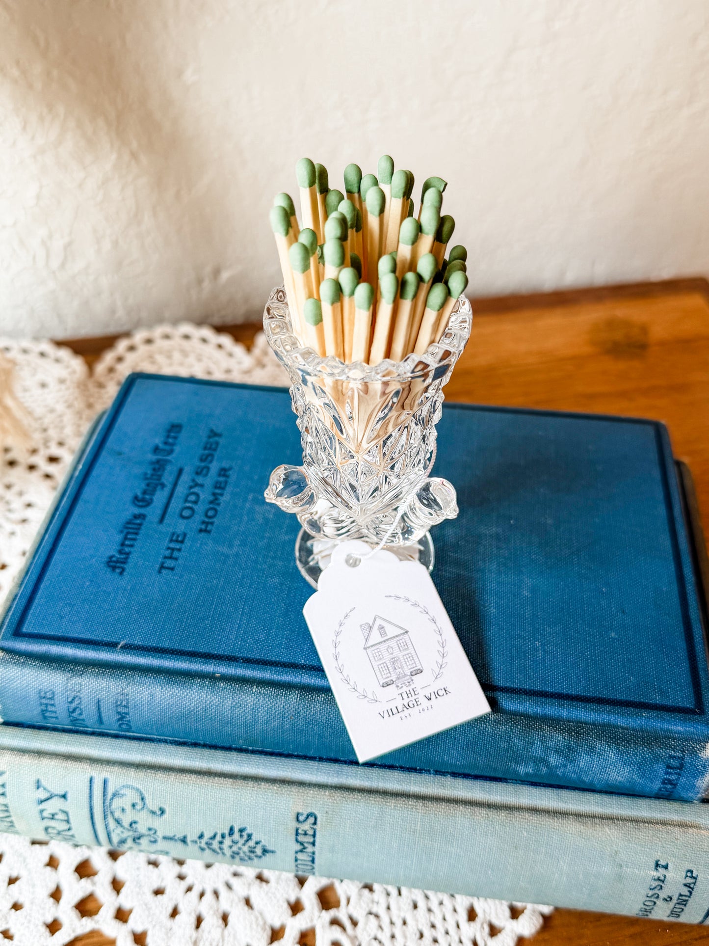 Vintage Crystal Hofbauer Matchstick Holder