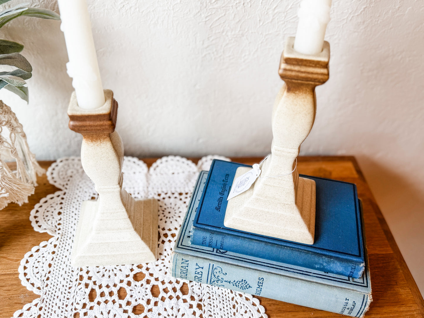 Vintage Mikasa Stoneware Candlestick Holders