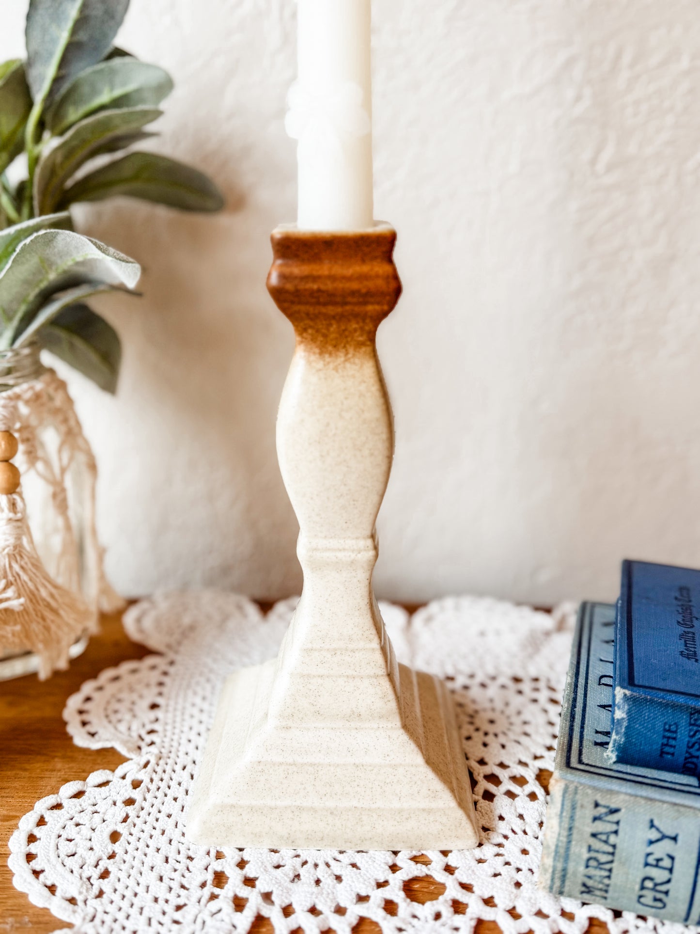 Vintage Mikasa Stoneware Candlestick Holders
