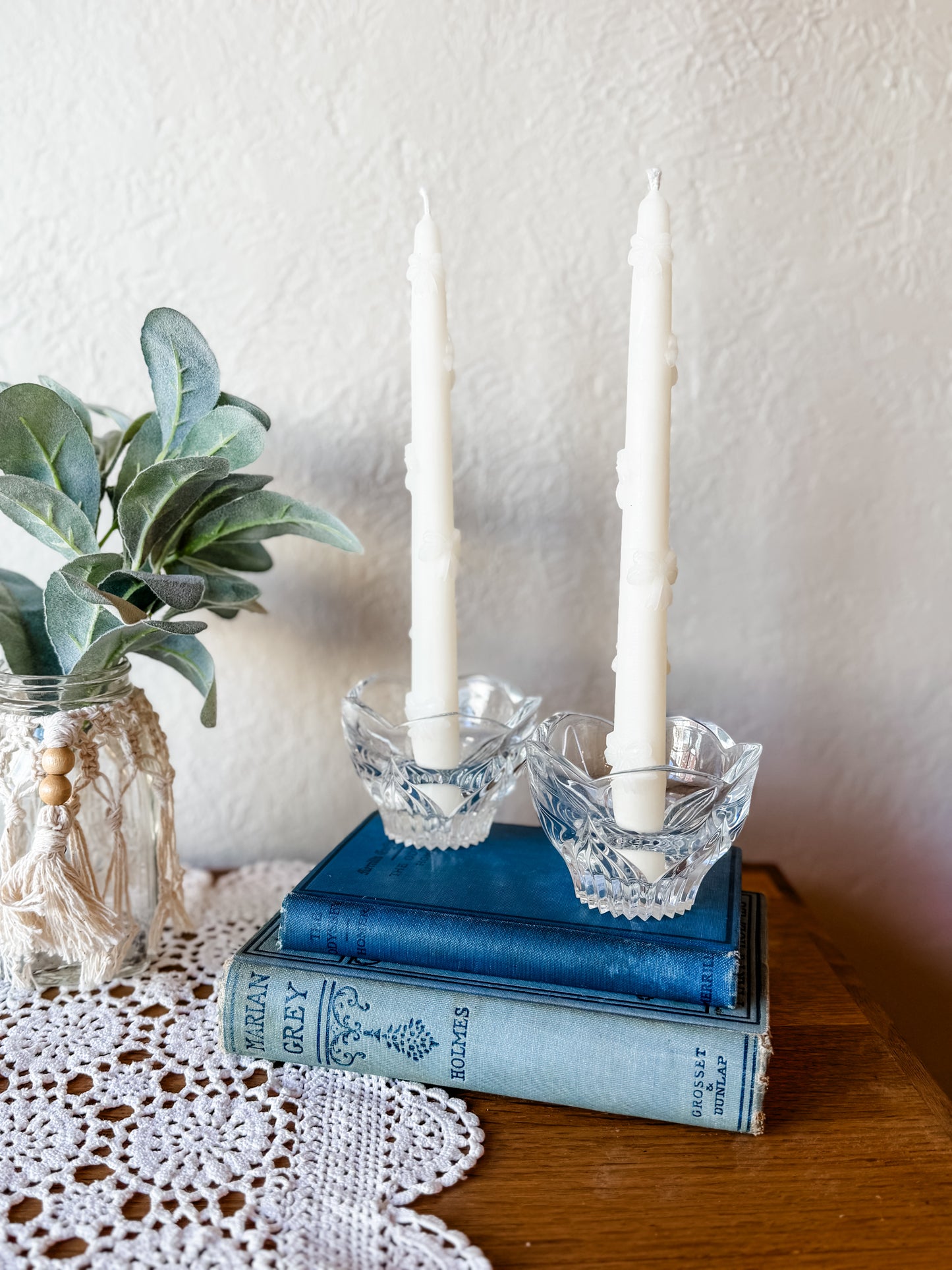 Vintage Candlestick Pair- Tulip Shaped