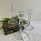 Vintage Candlestick trio- Hexagonal Base