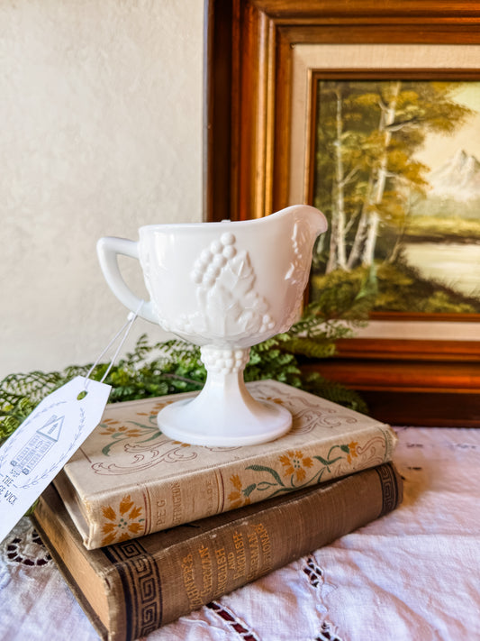 Vintage Milk Glass Creamer Candle - Georgia Peach