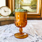 Vintage Amber Matchstick Holder on Pedestal