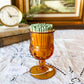 Vintage Amber Matchstick Holder on Pedestal