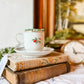 Vintage Tea Cup Matchstick Holder with Berries