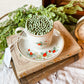 Vintage Tea Cup Matchstick Holder with Berries
