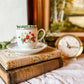 Vintage Tea Cup Matchstick Holder with Berries