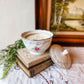 Vintage Sugar Bowl Candle with Pink Florals - Fresh Clothesline