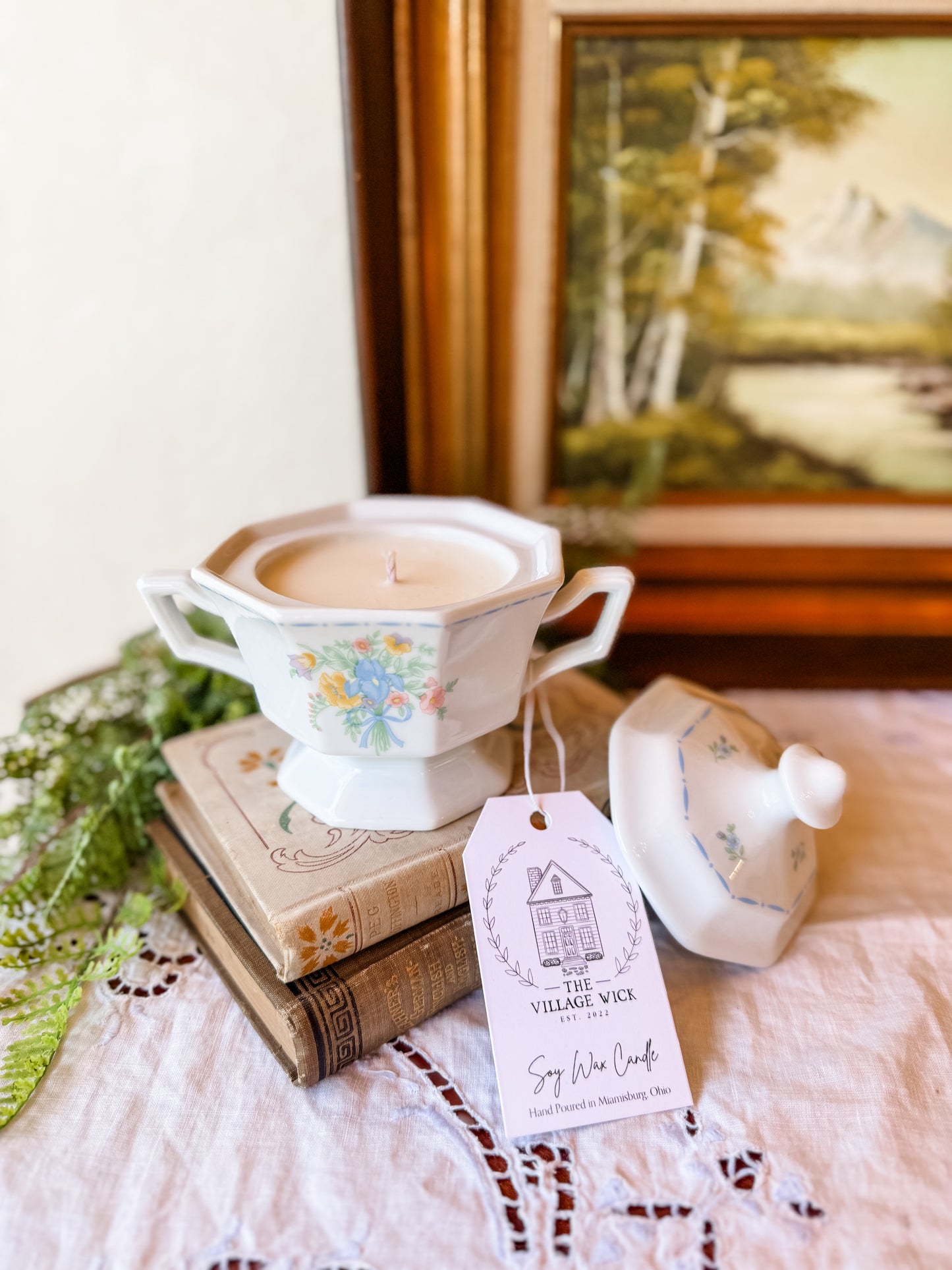 Vintage Sugar Bowl Candle - Parisian Cafe