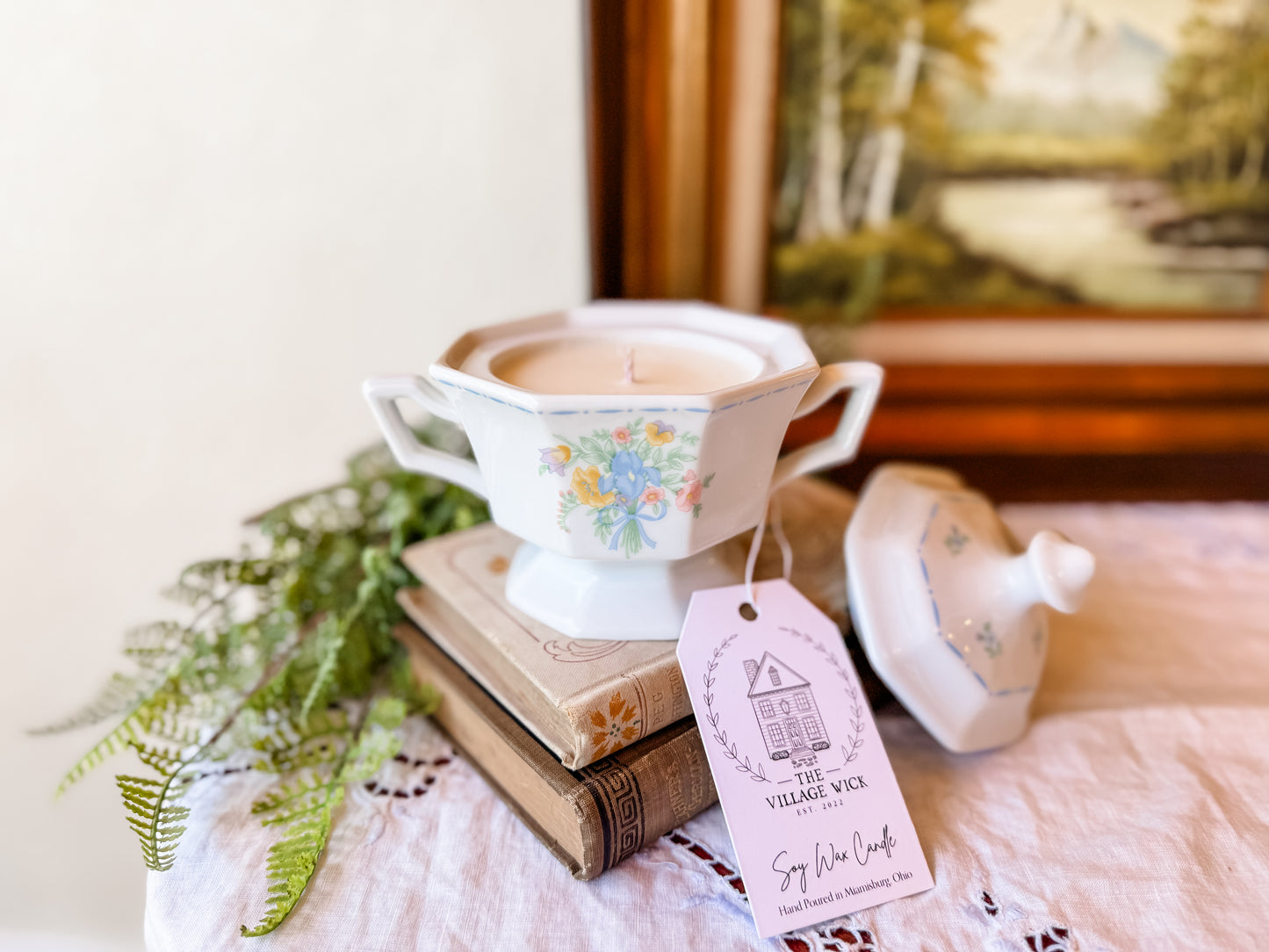 Vintage Sugar Bowl Candle - Parisian Cafe