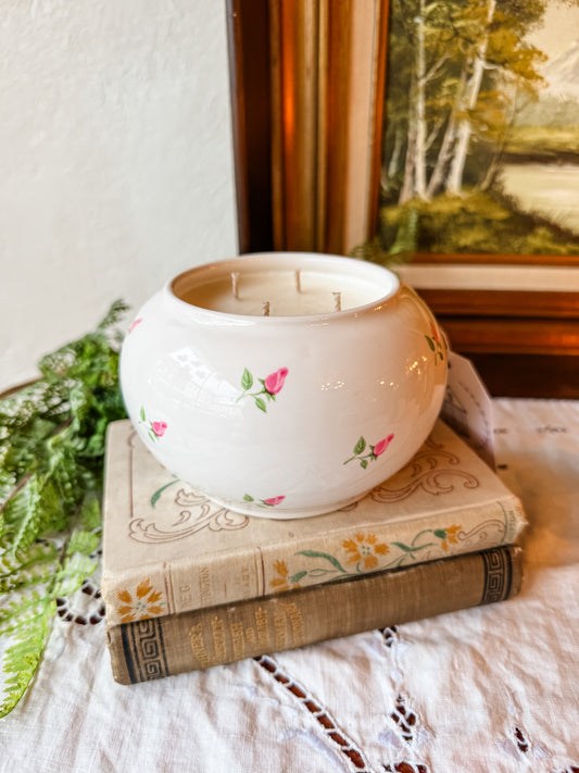 Vintage Floral Porcelain Candle - Aloha Paradise