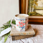 White Mug Candle with Florals - Coffee Shop