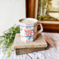 White Mug Candle with Florals - Coffee Shop