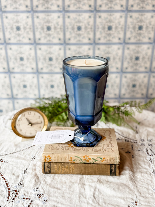 Vintage Fostoria Glass Candle - London Mist