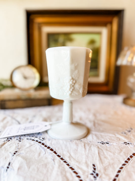 Vintage Westmoreland Milk Glass Goblet Candle - Nighttime in Venice