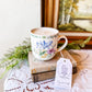 Vintage Mug Candle with Florals - Parisian Cafe