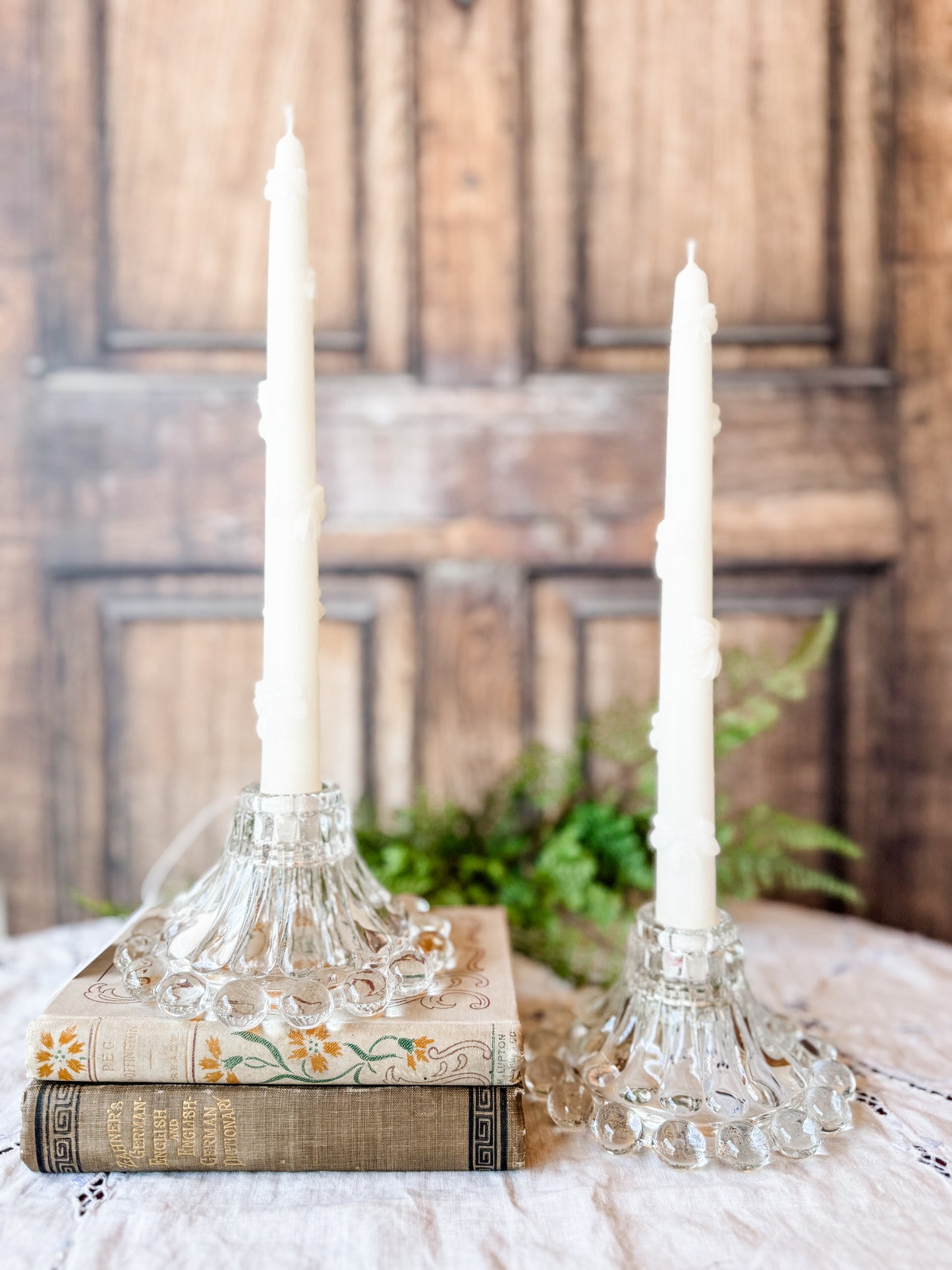 Vintage Anchor Hocking Boopie Candlestick Holders