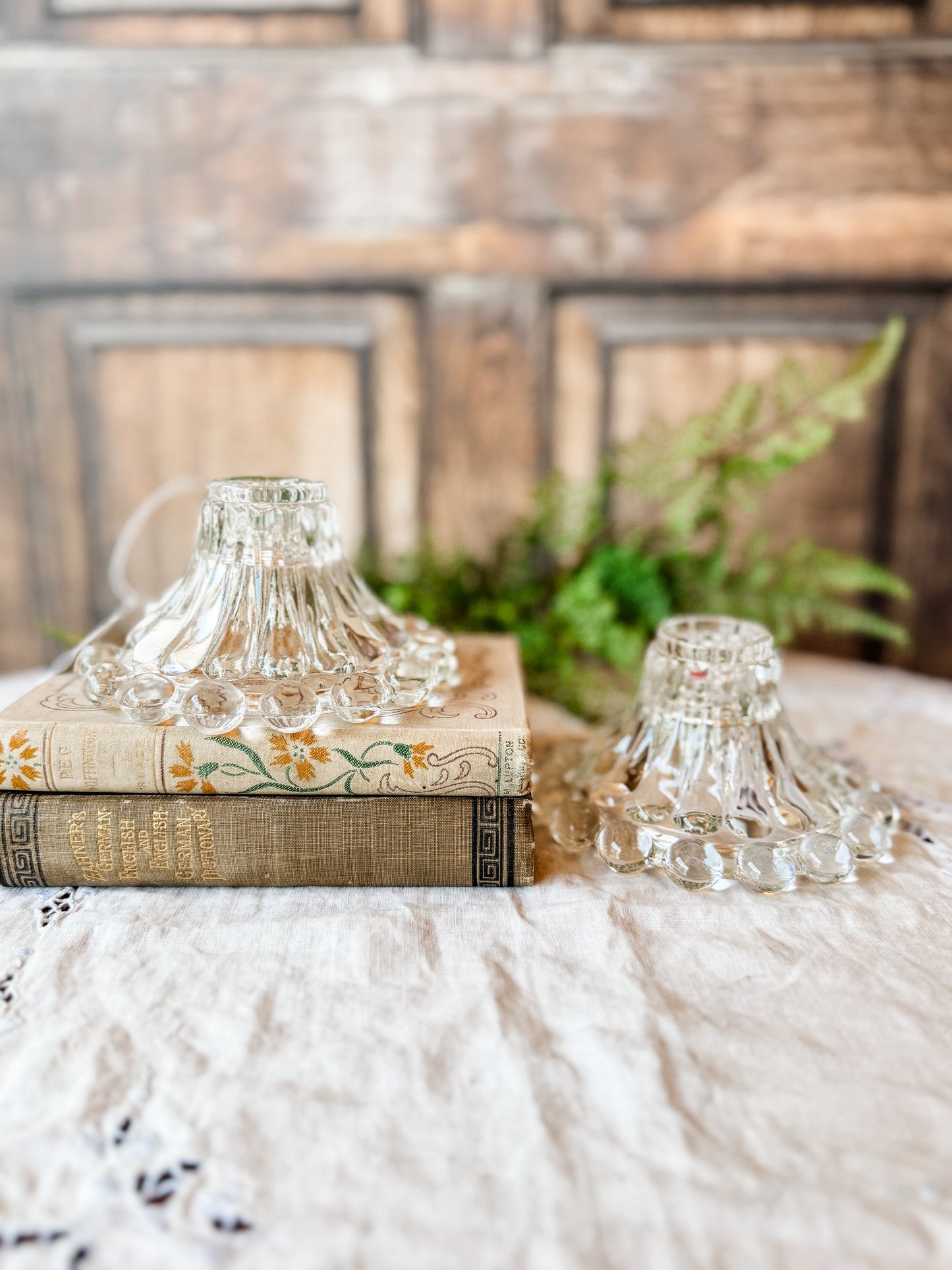 Vintage Anchor Hocking Boopie Candlestick Holders