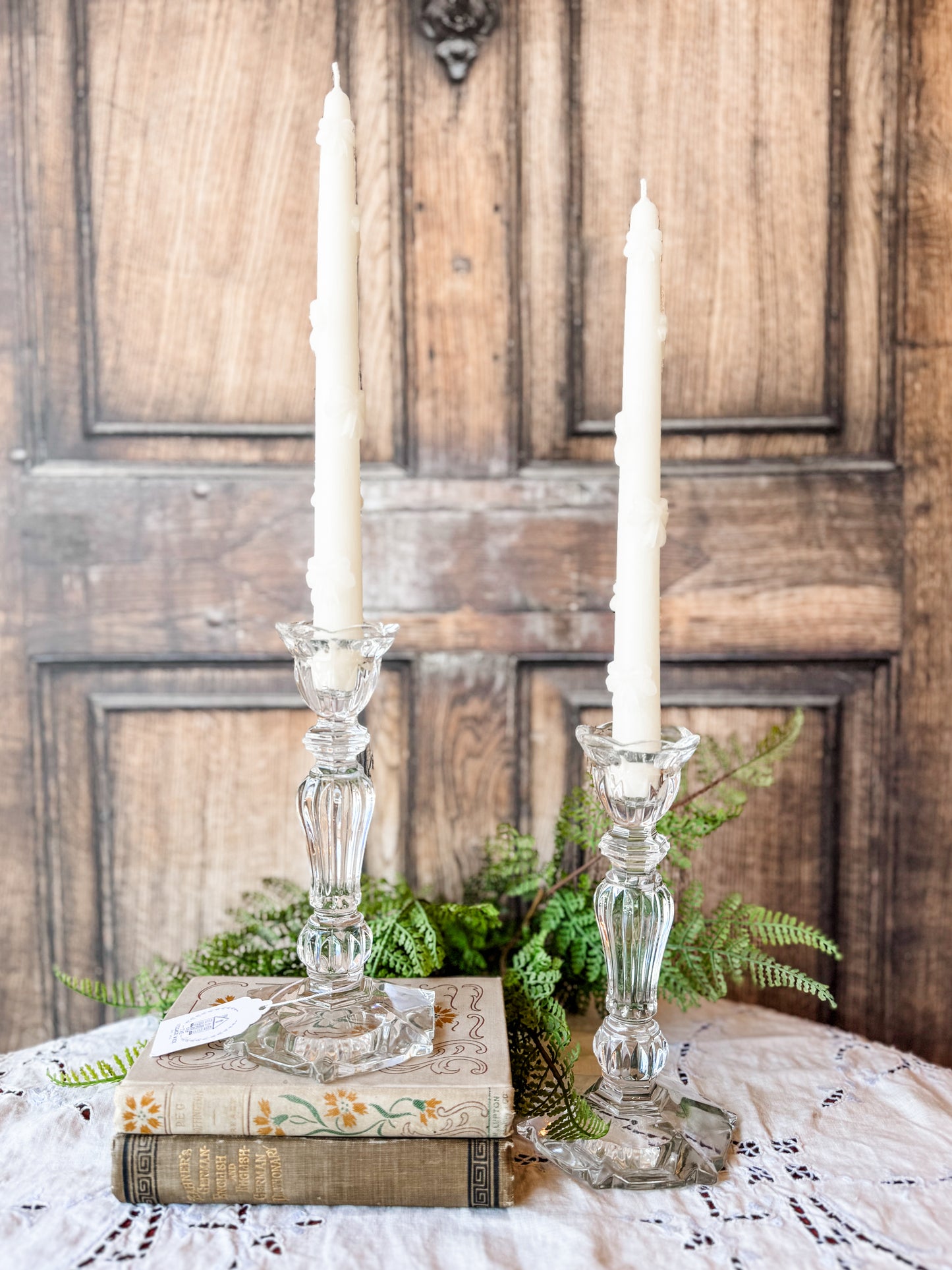 Vintage Crystal Candlestick Holders