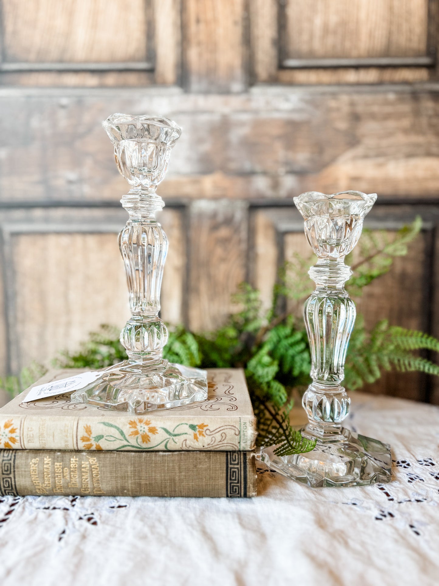 Vintage Crystal Candlestick Holders