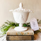 Vintage Milk Glass Candy Dish with Lid - Aloha Paradise